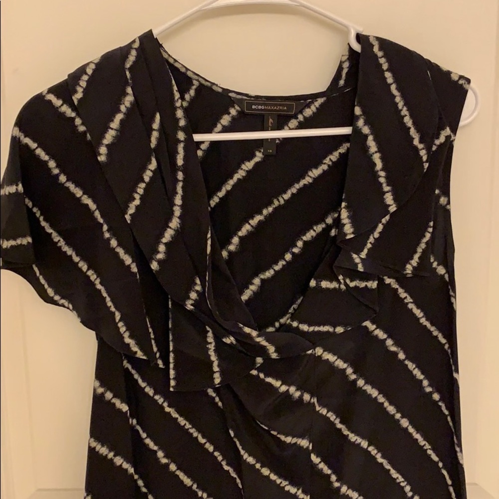 BCBG asymmetric sleeve dress
